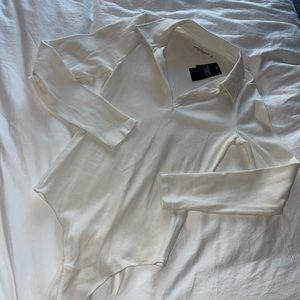 NWT Abercrombie & Fitch Soft A & F Rib long sleeve bodysuit with collar